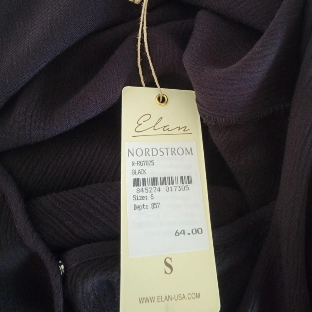 Elan Black V Neck Shorts Romper S NWT - Picture 3 of 3